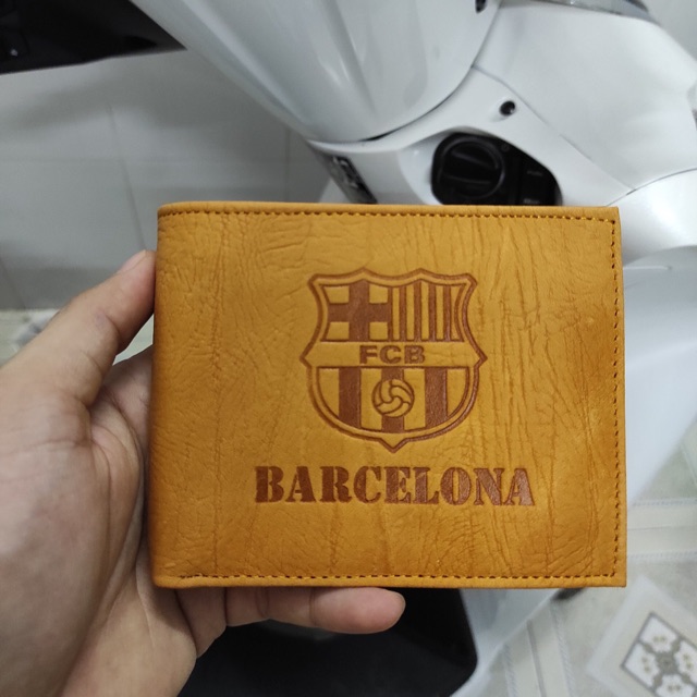 Ví Da Nam Logo Barcelona Fullbox