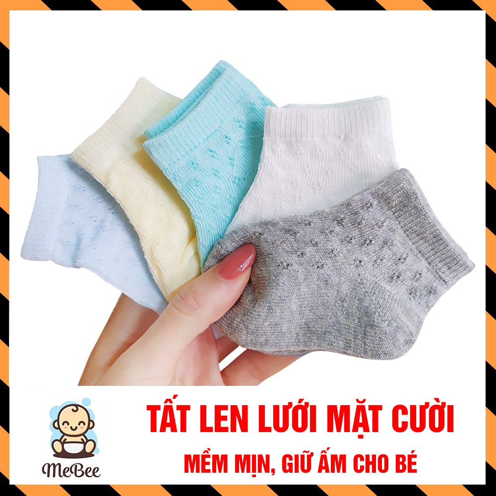 Set 5 Đôi tất lưới sắc màu mềm mịn, giữ ấm cho bé (0- 12 tháng)