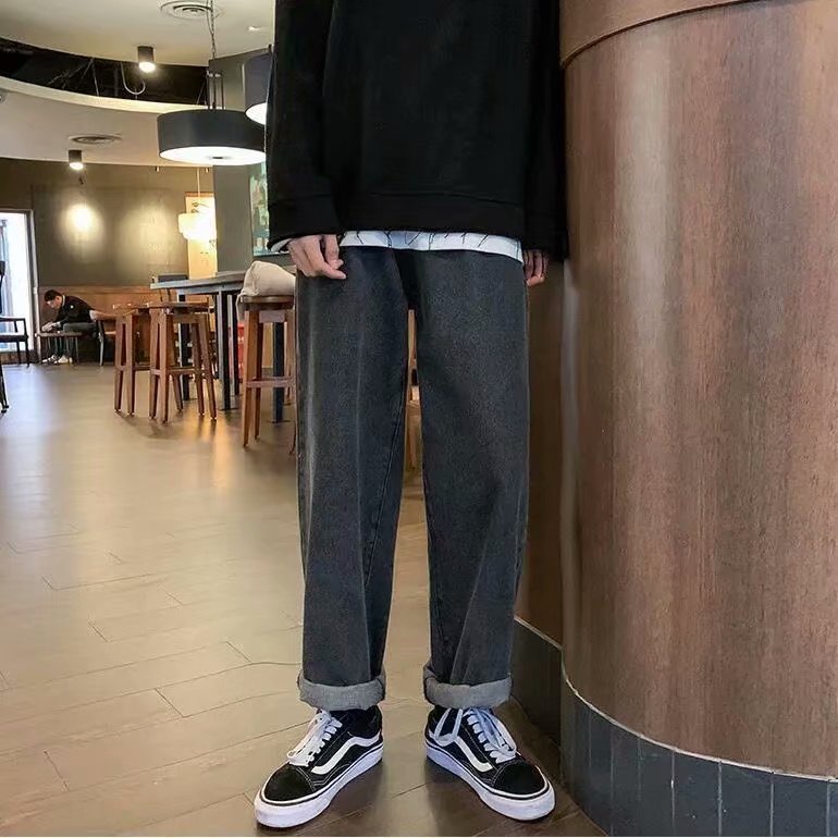 Quần jean nam baggy phong cách Hàn Quốc thời trang thể thao giản dị unisex  jeans