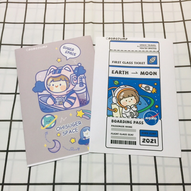 [Sẵn] Túi giấy mini đựng quà Roro Jump phi hành gia