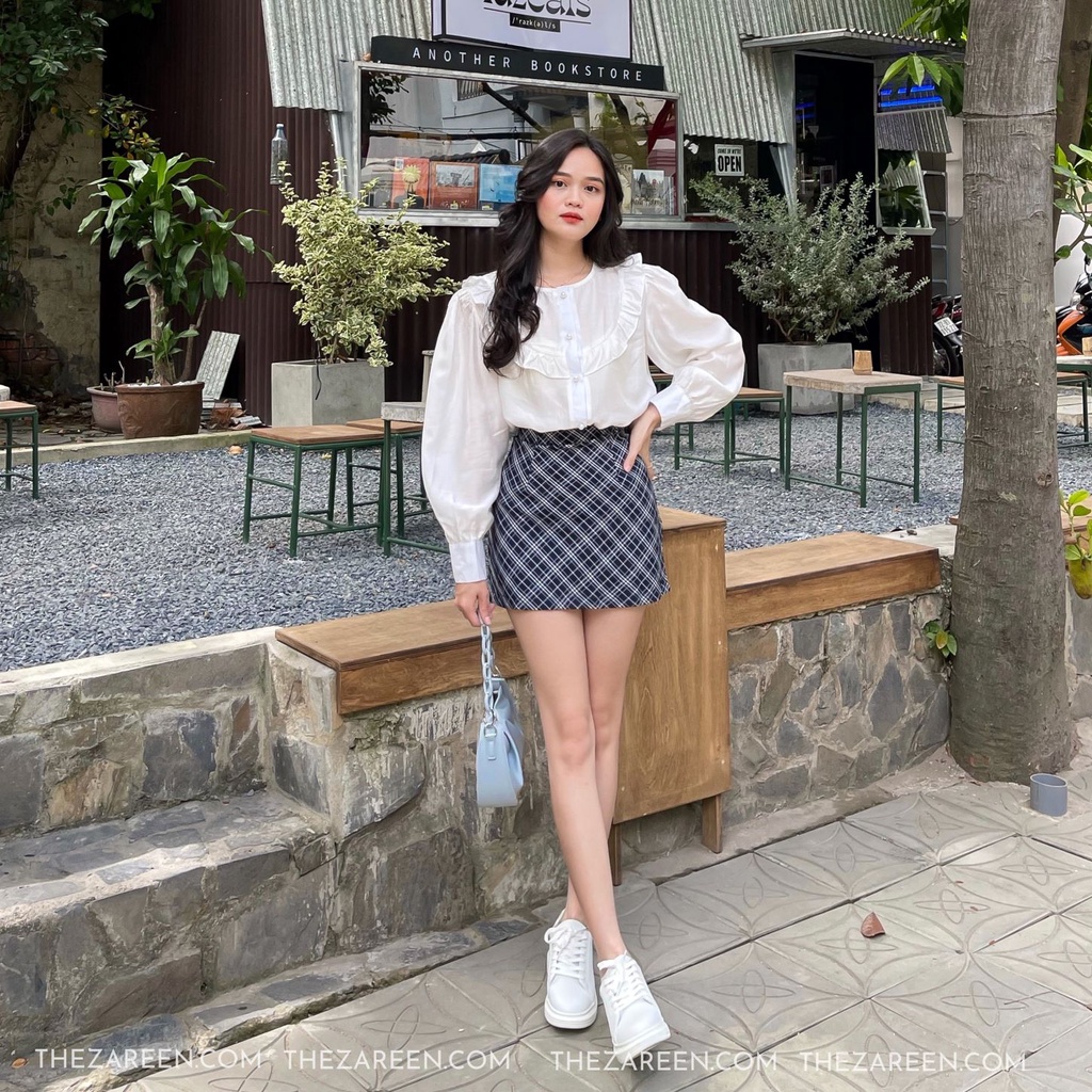 ÁO SƠ MI CỖ BÈO ZAREEN SOM51 TRẮNG