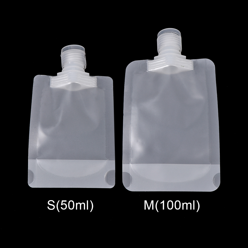 PEONY /50ml/100ml Convenient Hand Sanitizer Bag One time Spout Bag Liquid Stand Pouch Travel Fruit Juice Lotion Bale Shampoo Leakproof Transparent Storage