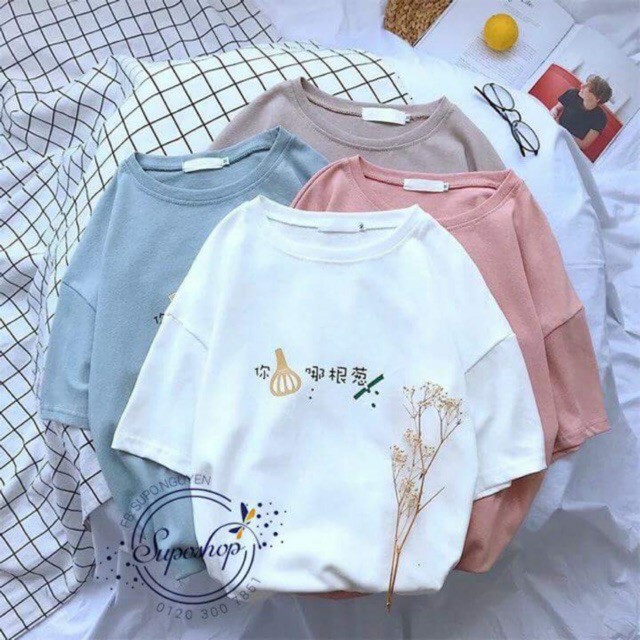 Áo thun tay lỡ KOMBOH phông Unisex nam nữ oversize form rộng đẹp ulzzang CỦ TỎI A18