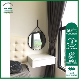D50 Gương Tròn Treo Tường Dây Da Cao Cấp Simili