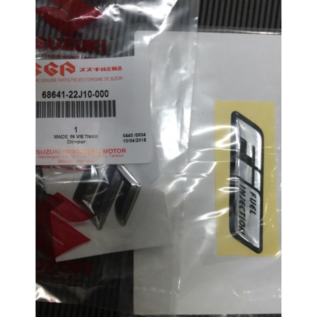 Combo tem chữ S và chữ Fi dán đầu xe chính hãng Suzuki Satria Fi - Raider Fi