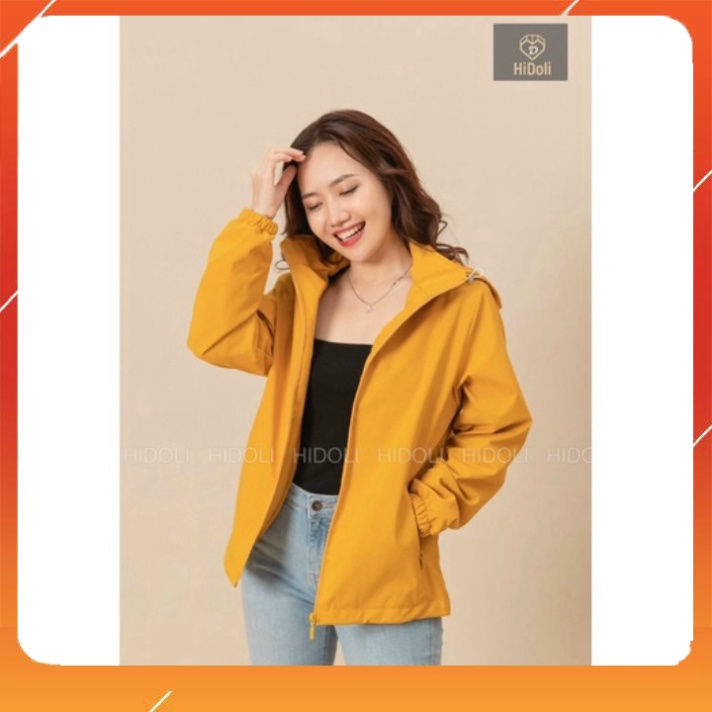 [Mã FAMARAL1 giảm 10K đơn 50K] Áo khoác gió nữ 2 lớp cao cấp Hidoli,áo gió nữ 2 lớp chống nước, nón có thể tháo rời