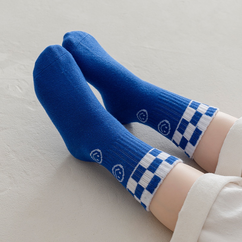 [THOMAS Kids] Set 5 Đôi Vớ Cotton Thoải Mái Họa Tiết Chữ Cái Nasa Màu Xanh Dương Cho Bé 1-12 Tuổi