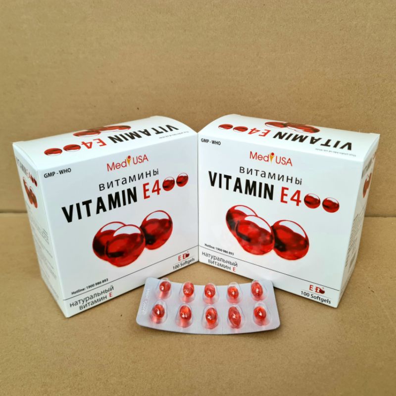 Viên uống vitamin E 400 đẹp da, sáng da, hạn chế lão hoá da hộp 100 viên
