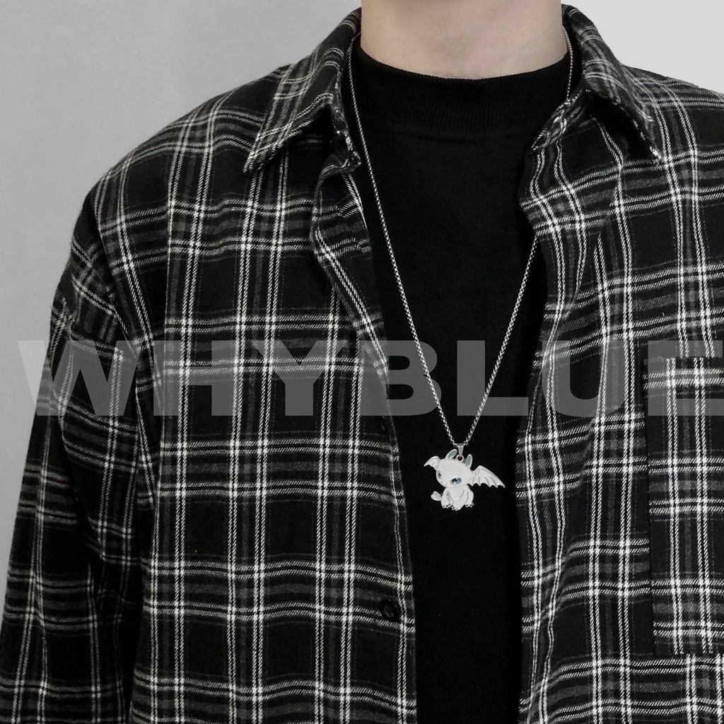 Vòng cổ nam dây chuyền nam nữ màu bạc unisex Loki Accessories Phụ kiện Titan không gỉ - Vòng cổ Night Fury