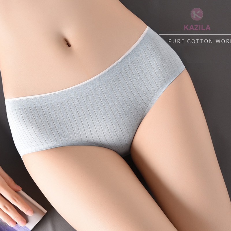 Quần lót nữ cotton cao cấp xuất Nhật, quần chip nữ kẻ sọc cạp ép không viền may siêu thấm Kazila QLH26 | BigBuy360 - bigbuy360.vn
