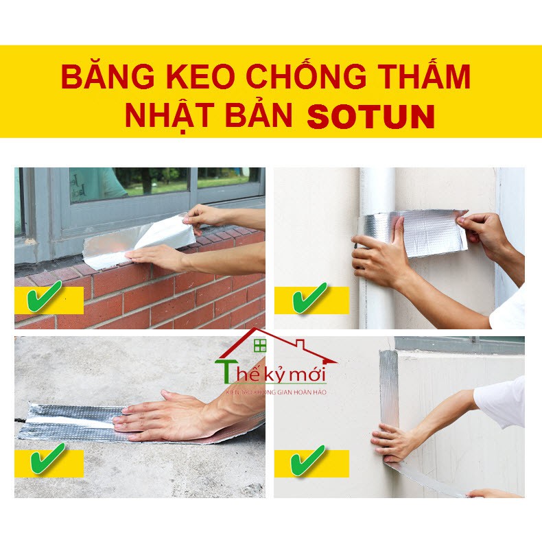 Băng Keo Chống Thấm Nước, Chống Dột, Siêu Dính Đa Năng Water Proof Băng Keo Bê Tông, Vá Vết Nứt  Cuộn 5mx10cm