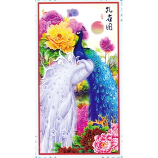 Tranh gắn đá hạt tròn kim cương Phu Thê Viên Mãn H855