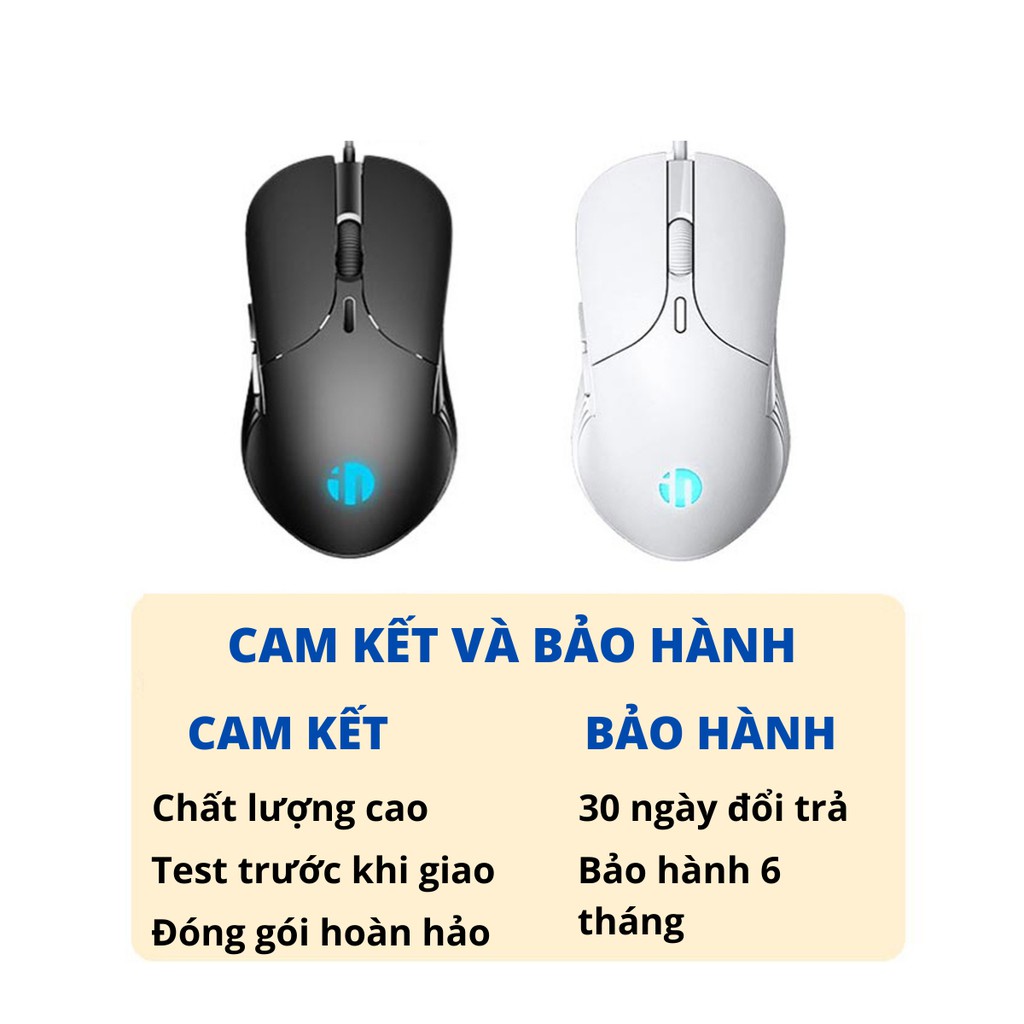 Chuột gaming, chuột máy tính có dây Digicom Inphic PB1P Pro 4800 DPI Silent chống ồn LED đổi màu cực đẹp