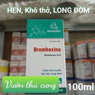 Bromhexine 100ml - tan đờm hô hấp chó mèo