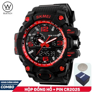 Đồng hồ Nam SKMEI 1155 điện tử chạy 2 múi giờ - Tặng kèm Hộp và Pin