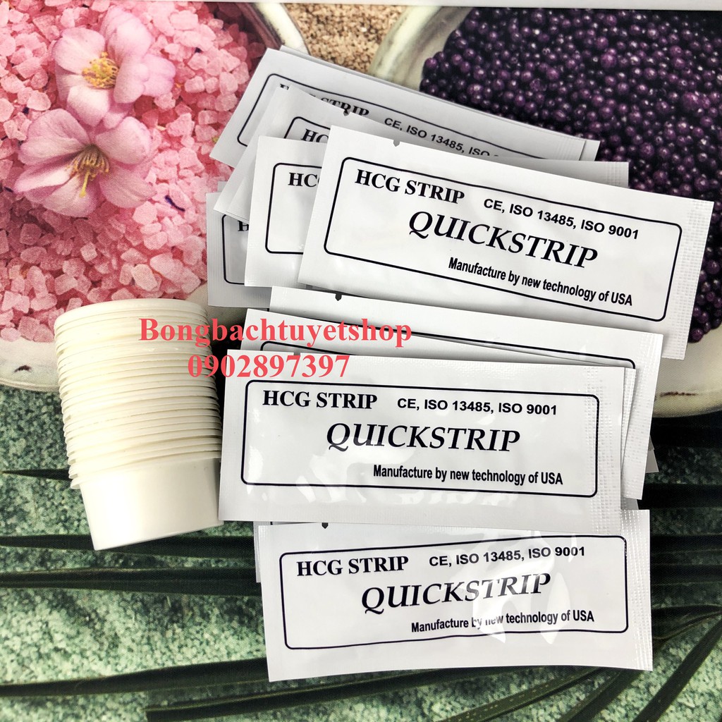 24 Que Xếp Gọn - Không Vỏ Hộp - Que thử thai Quickstrip phát hiện thai sớm - Nhanh chóng - Tiện lợi