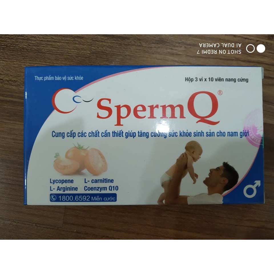 SpermQ – Mạnh tinh trùng,tăng sức khỏe nam giới,giải pháp giảm vô sinh,giúp mang thai tự nhiên,hộp 30 viên