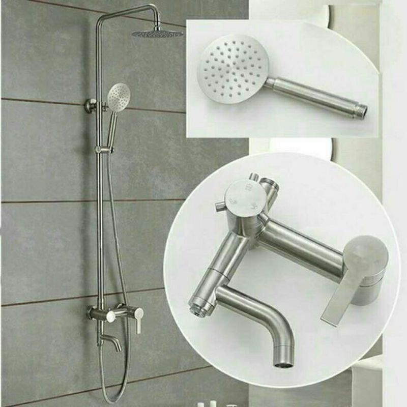 Sen Cây Tắm Đứng vuông nóng lạnh chất liệu inox 304 cao cấp, giá rẻ tại Tphcm