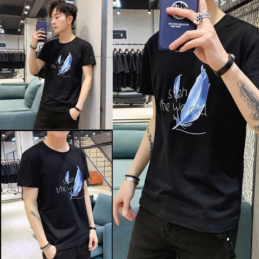 Áo thun nam tay ngắn Cổ Tròn Cá Tính Baokawang. chiếc lá | BigBuy360 - bigbuy360.vn