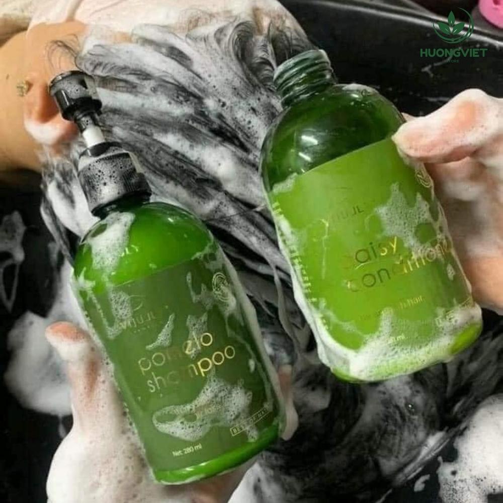 Bộ Combo Cặp Dầu Gội Xả Tinh Dầu Bưởi Vi Jully Chính Hãng Tự Nhiên Organic Ngăn Rụng Tóc Kích Thích Mọc Tóc Nhanh Dài