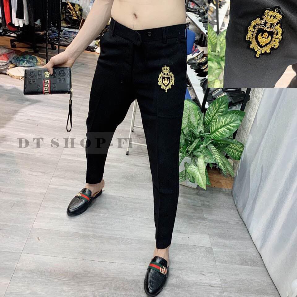 ( 𝑯𝑨̀𝑵𝑮 𝑺𝑰̣𝑵 𝑺𝑶̀ ) Quần tây âu logo ĐÍNH ĐÁ CAO CẤP - Hàng mới về Aru shop