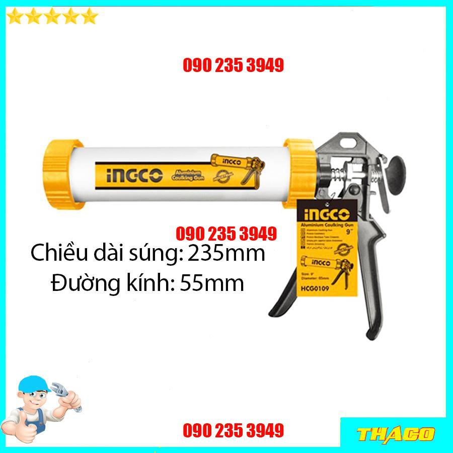 Súng bơm keo silicon thân nhôm Total Ingco dài 235mm 305mm 380mm đường kính 51mm 55mm thân dày chắc chắn 1234