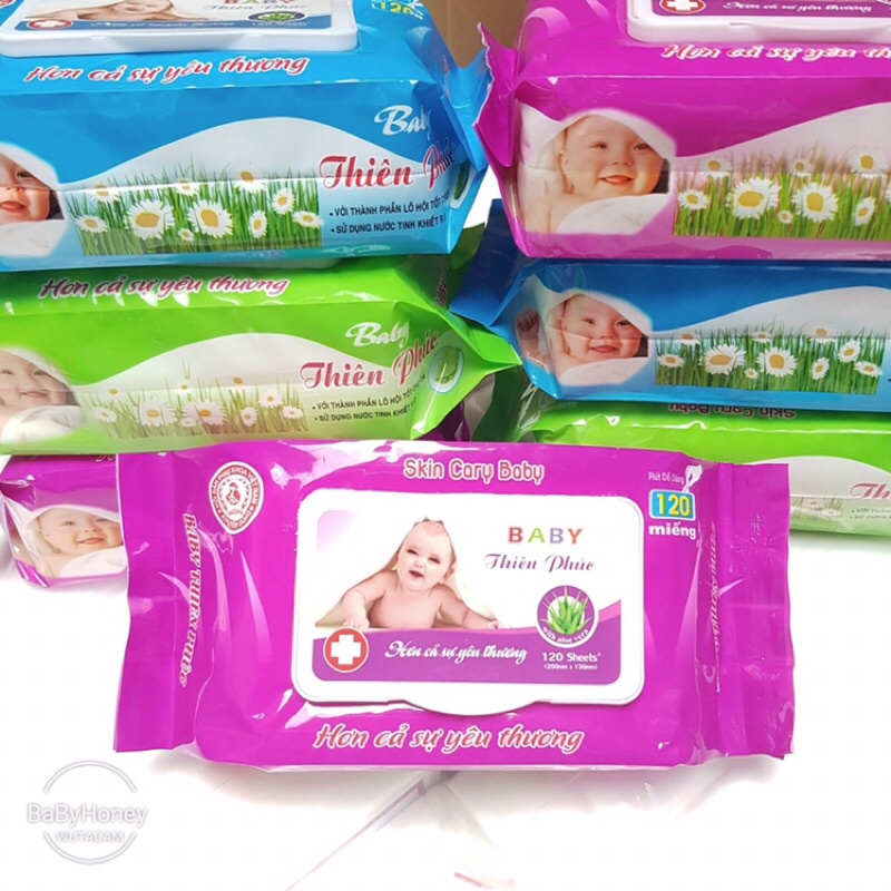 1 Thùng khăn ướt 24 gói Baby Thiên Phúc Chính Hãng 120 tờ