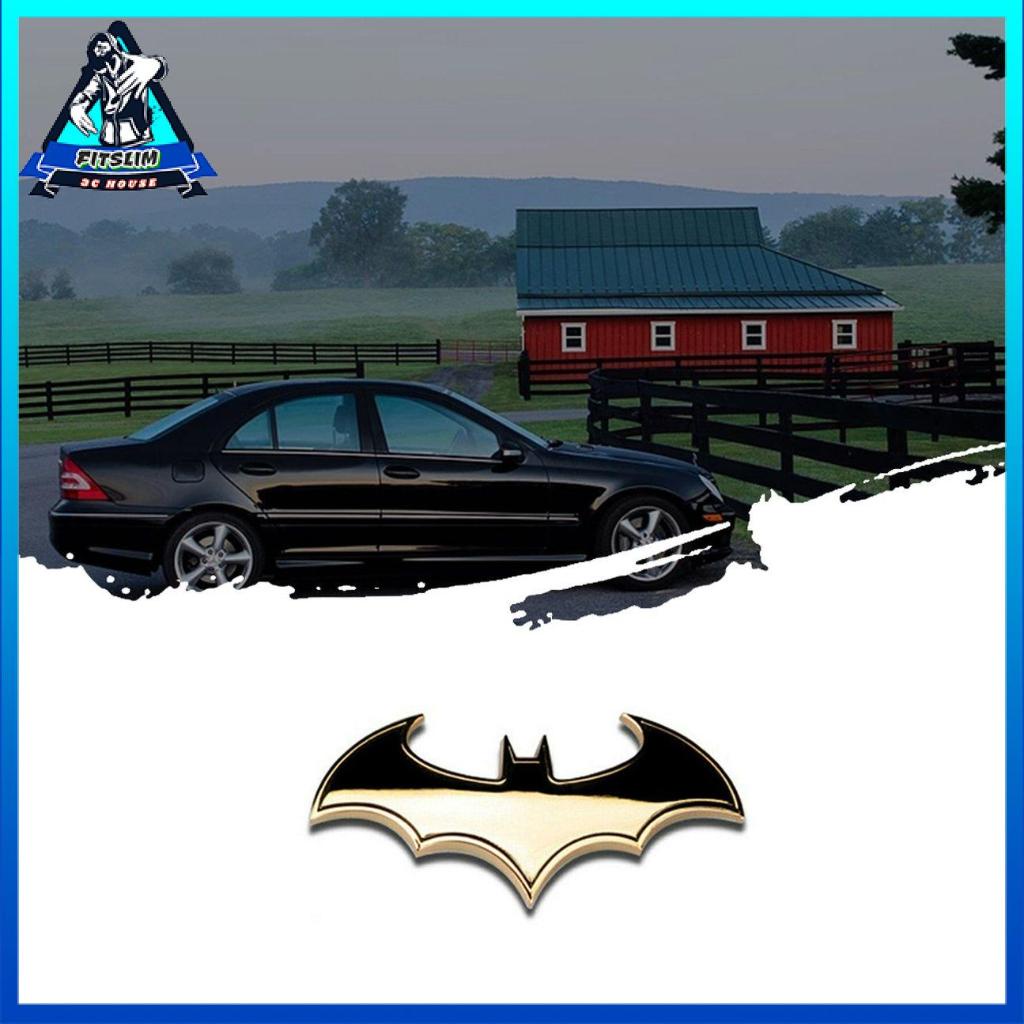 Miếng dán logo đuôi xe máy xe hơi decal hình dơi 3D bằng kim loại