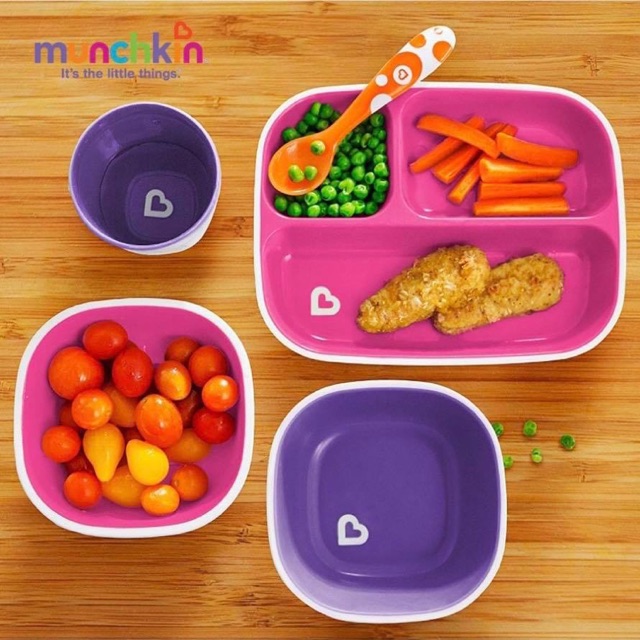 Bộ 2 đĩa chia ngăn chống trượt Munchkin
