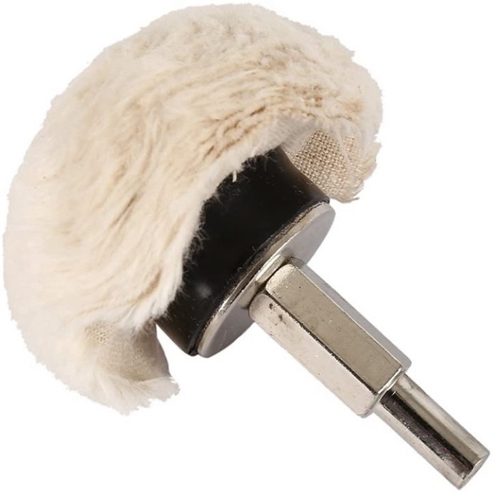 Bộ 5 đầu phớt lông cừu đánh bóng xe Phớt đánh bóng xe con xe gắn máy inox gắn cho máy khoan - Chổi đánh bón