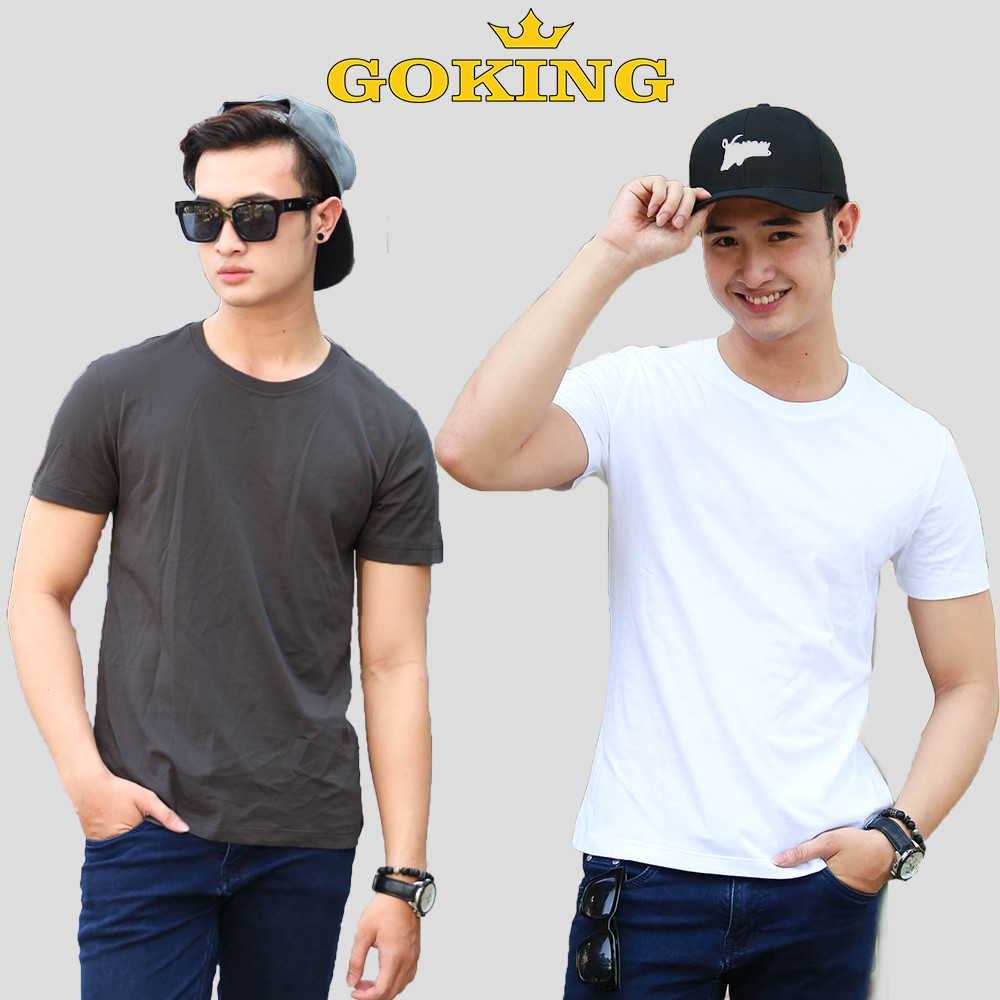 Siêu giảm giá Combo 2 Áo thun hàng hiệu GOKING, vải thun lạnh thể thao, form unisex cho nam nữ. Áo phông trơn giá tốt