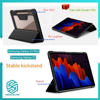 Bao da NILLKIN có khung bảo vệ thời trang cho máy tính bảng Samsung Galaxy Tab S7 Plus 12.4 Inch / S7 11 Inch