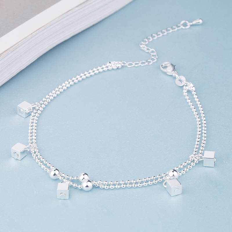 Lắc Chân Bạc 925 Thiết Kế Cách Điệu Phong Cách Hàn Quốc UMI JL046