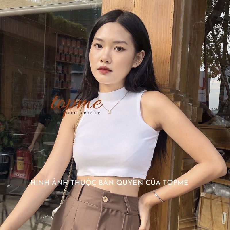 Croptop Cổ Lọ TOPME, Áo Croptop Ôm Body Chất Thun Cao Cấp Dày Mềm - CTCL01
