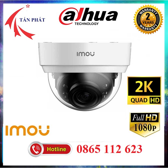 Camera IP Ngoài Trời 2M 4M WIFI Dome IMOU D22P D42P T26EP Turret 1080P QHD (2K) - Chính Hãng 24Th Dahua Việt Nam