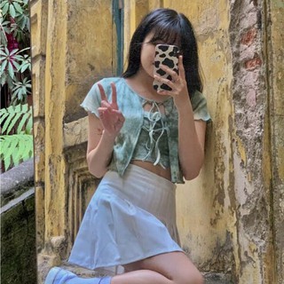 Janet studio • set áo thun tie dye xanh rêu