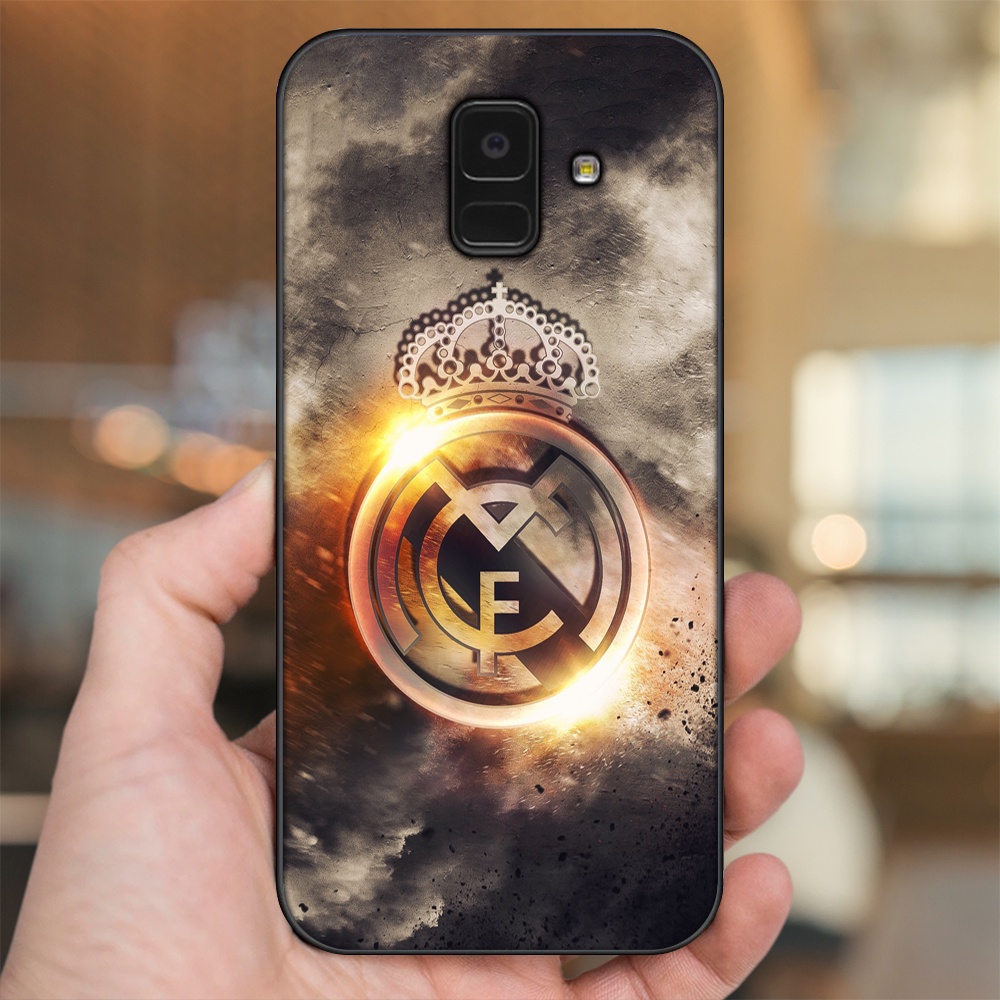 Ốp lưng Samsung A5 2018, A6 2018, A8 2018, J6 2018, A8 Plus viền đen in hình Real Madrid
