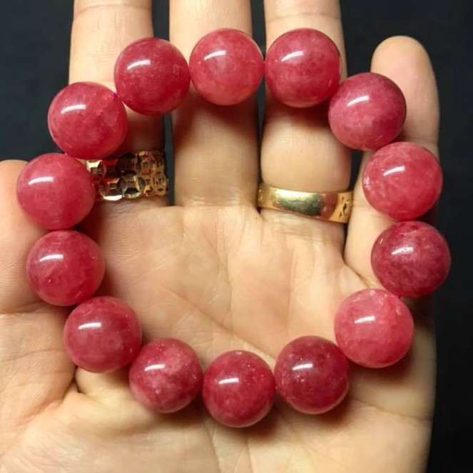 VÒNG TAY ĐÁ PHONG THỦY MAY MẮN - MẦU HỒNG RUBY-14LY