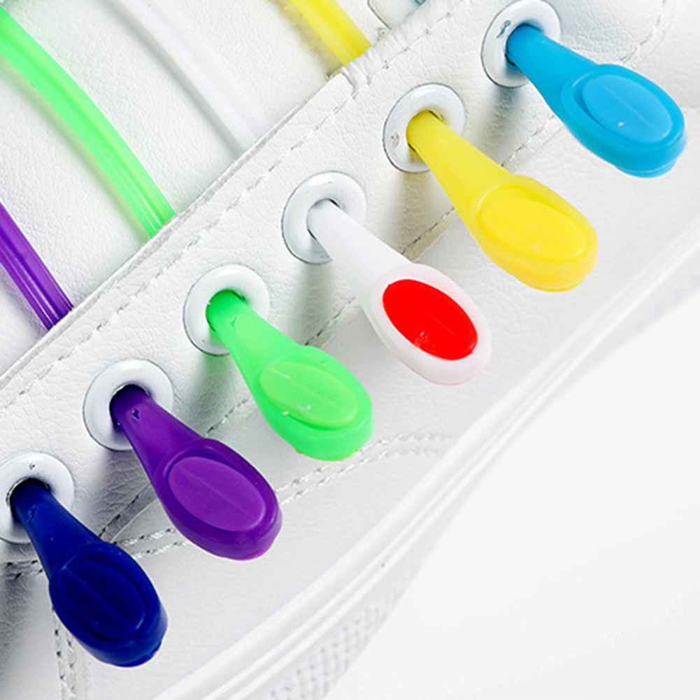 Dây Giày Thể Thao Bằng Cao Su Silicone Co Giãn Tốt Nhanh Khô Nhiều Màu Cho Nam Và Nữ