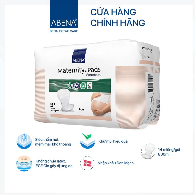 Băng lót sản phụ Abena Materity Pads thấm hút lớn (14 miếng)