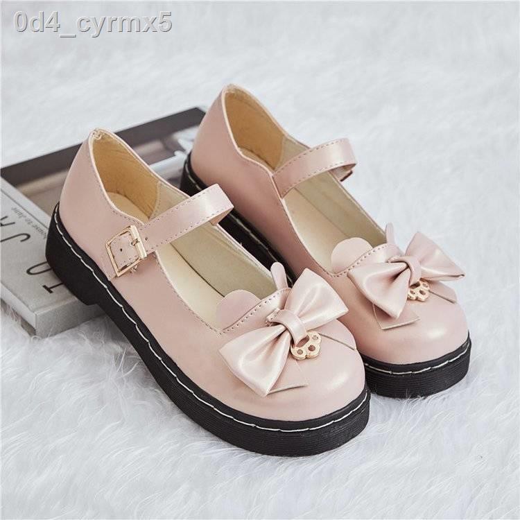 Giày da nhỏ của phụ nữ Anh Retro Xuân và Thu năm 2021 New Bow Jk Shoes Flat Single mềm Nhật Bản