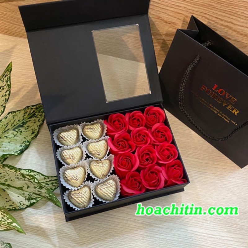 Socola Valentine Trái Tim hoa hồng đỏ