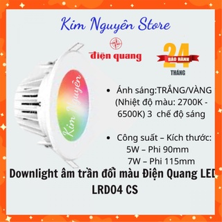 Đèn led downlight âm trần điện quang led lrd04 3 chế độ sáng, đổi màu bằng công tắc