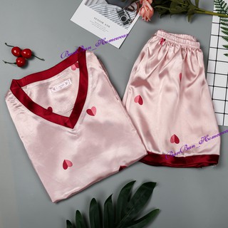 Đồ mặc nhà lụa ngắn - BunBun Homewear - Set LN09