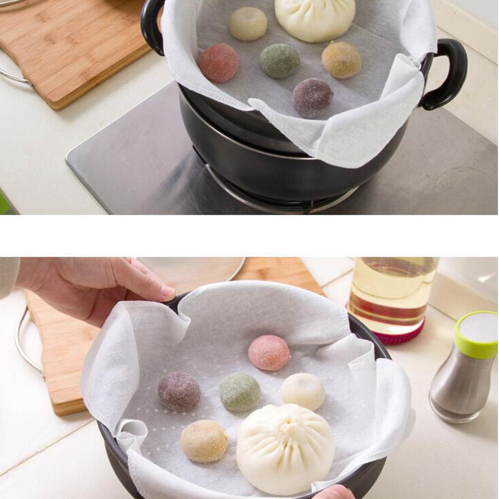1 Tấm Vải Cotton Lót Nồi Hấp Bánh Bao Phong Cách Nhật Bản