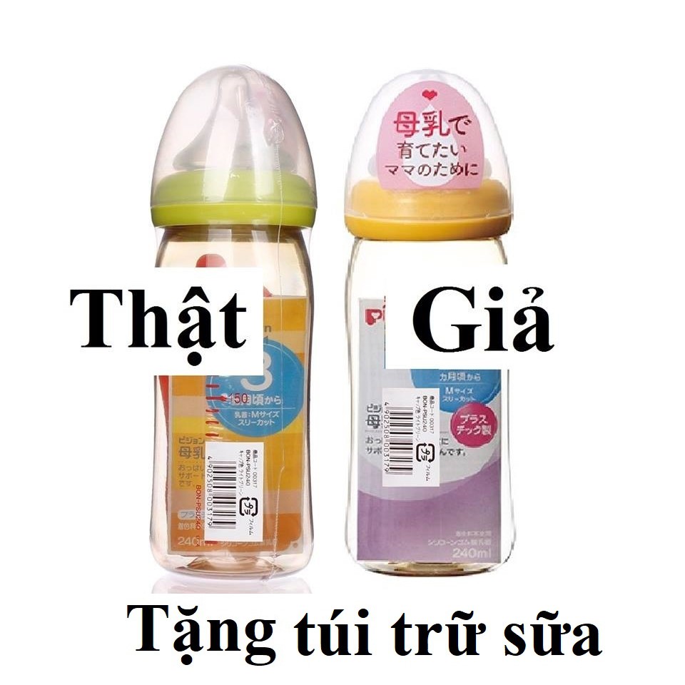 Bình Sữa pigeon nội địa Nhật 160ml/240ml tặng 5 túi trữ sữa Ms3