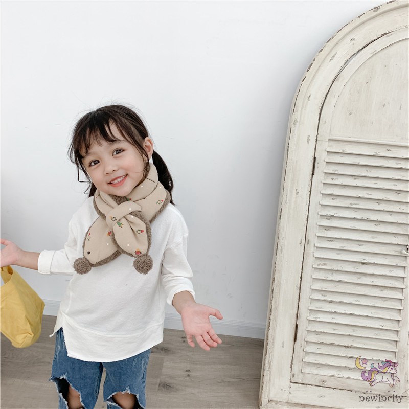 Khăn Quàng Cổ Họa Tiết Hoạt Hình Phong Cách Hàn Quốc Cho Bé