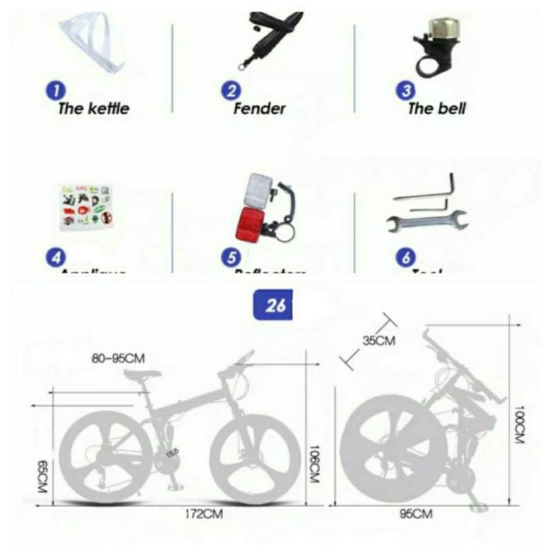 XE ĐẠP GẤP THỂ THAO  MingXu_26inh