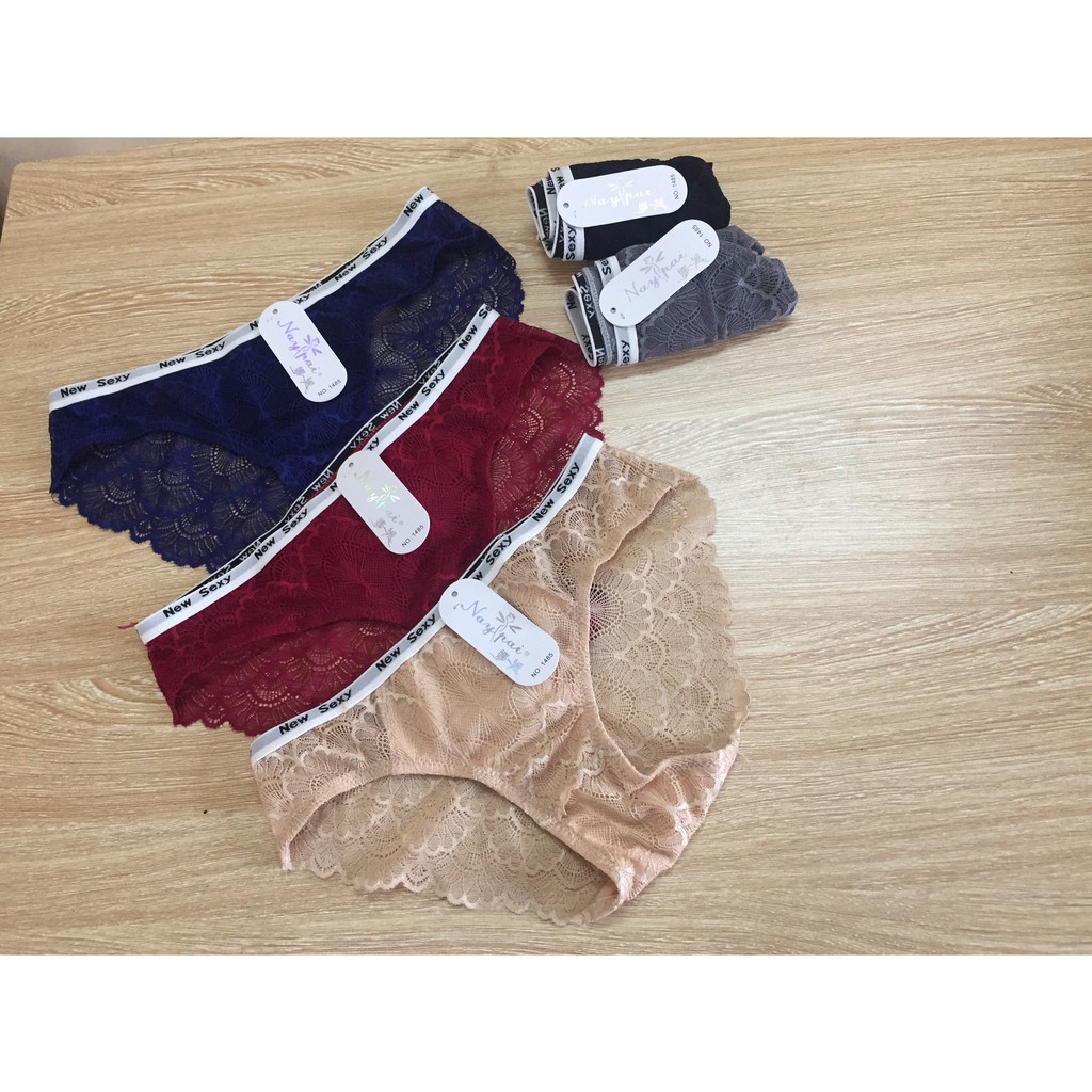 (HỘP 10 chiếc) QUẦN LÓT REN FULL, CẠP CHỮ SEXY CỰC ĐẸP, mã 1485, Hàng Đẹp (Ảnh thật)