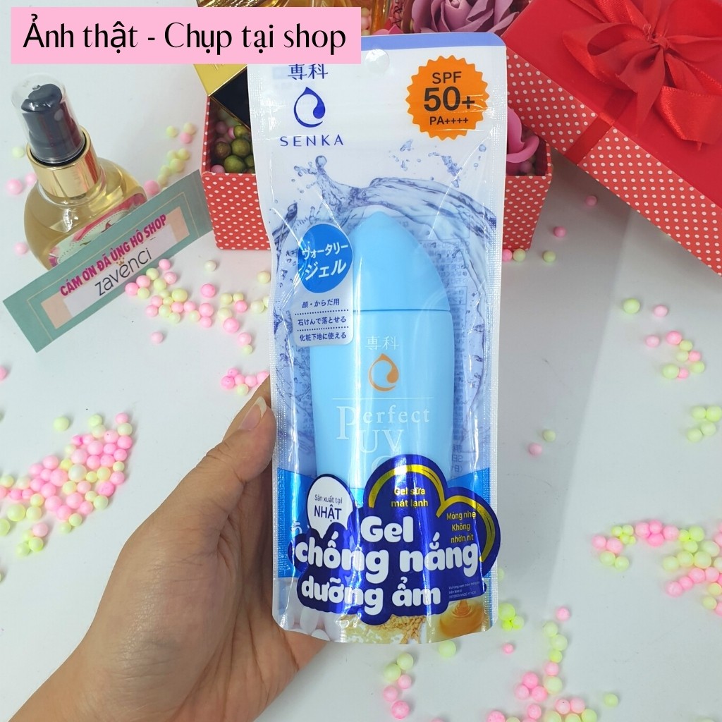 Kem chống nắng SENKA Perfect UV Milk Gel SPF 50+/PA++++ dưỡng ẩm 80ml - ZAVENCI Official